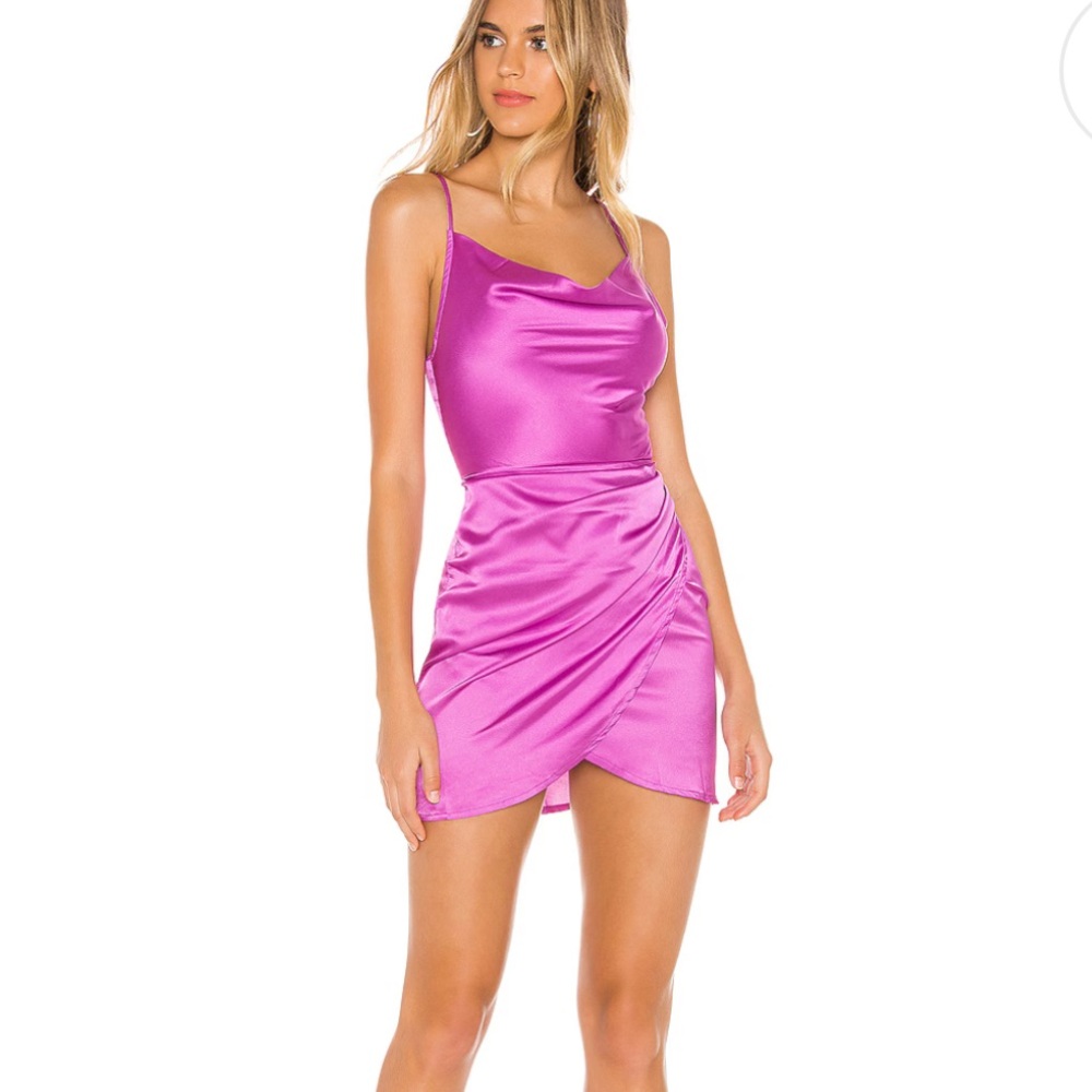 Superdown Arezo Cowl Wrap Dress Purple